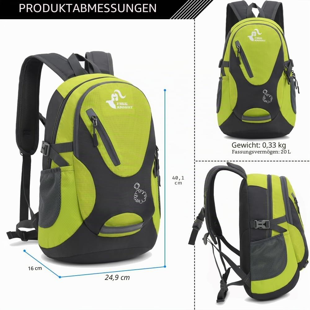 Bseash Kleine Grösse 20L leichte wasserdichte Rucksack, Outdoor Sport Travel Daypack für Radfahren W