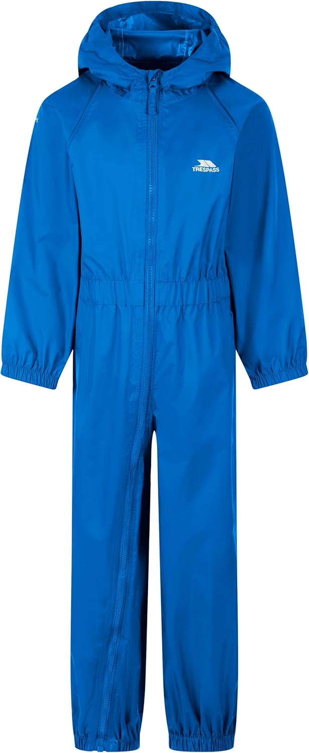 Trespass Unisex Kinder Button Regenanzug 7-8 Jahre Blau, 7-8 Jahre Blau