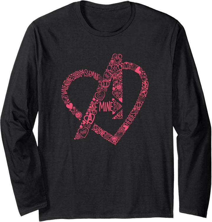 Marvel Avengers Heart Logo Valentine's Day Langarmshirt