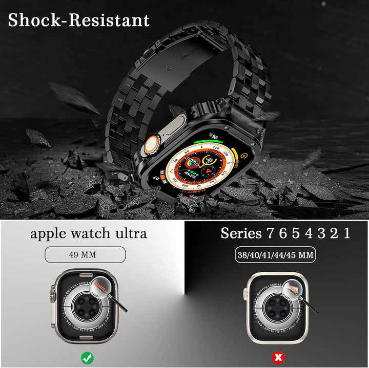 HASLFM Apple Watch Armbänder Kompatibel für iWatch Serie 6/5/4/SE/3/2/1(44mm/42mm), Edelstahl Apple