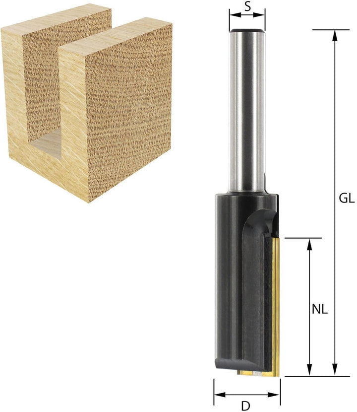 ENT 20085 Wendeplatten - Nutfräser HW, Schaft (S) 12 mm, Durchmesser (D) 15 mm, NL 30 mm, Z1, GL 74