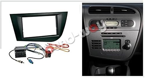 sound-way Radioblende Seat Leon 2005 2 DIN Radioblende Antennenadapter und ISO-Kabel