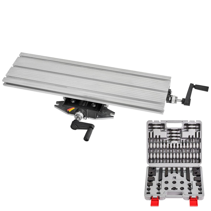 WABECO 2-Achsen Koordinatentisch K600 600 x 180 mm mit Spannpratzen Satz 58-teilig Kreuztisch Bohrti