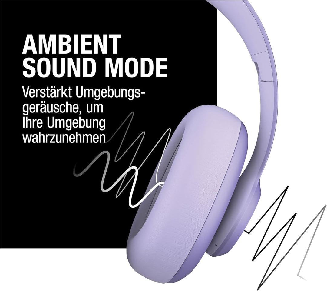 Fresh 'n Rebel Clam Ace Bluetooth Kopfhörer Over Ear mit Hybrid Active Noise Cancelling, 60 Stunden