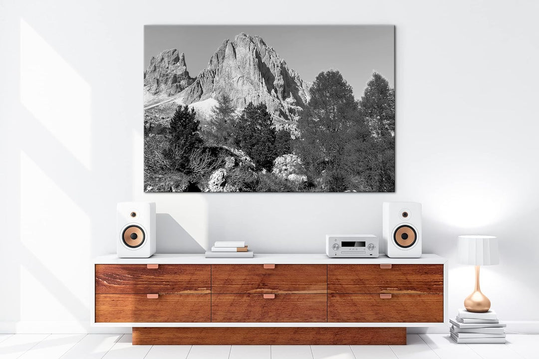 deyoli die atemberaubenden Dolomiten Italiens Format: 80x60 als Leinwand, Effekt: Schwarz&Weiss, Mot