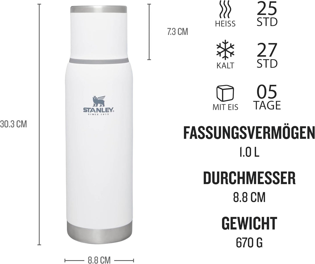 Stanley Adventure To-Go Thermosflasche 1.0L - 25 Stunden Heiss - 27 Stunden Kalt - Auslaufsicher - I