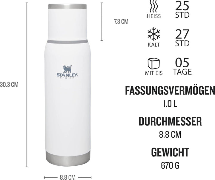 Stanley Adventure To-Go Thermosflasche 1.0L - 25 Stunden Heiss - 27 Stunden Kalt - Auslaufsicher - I