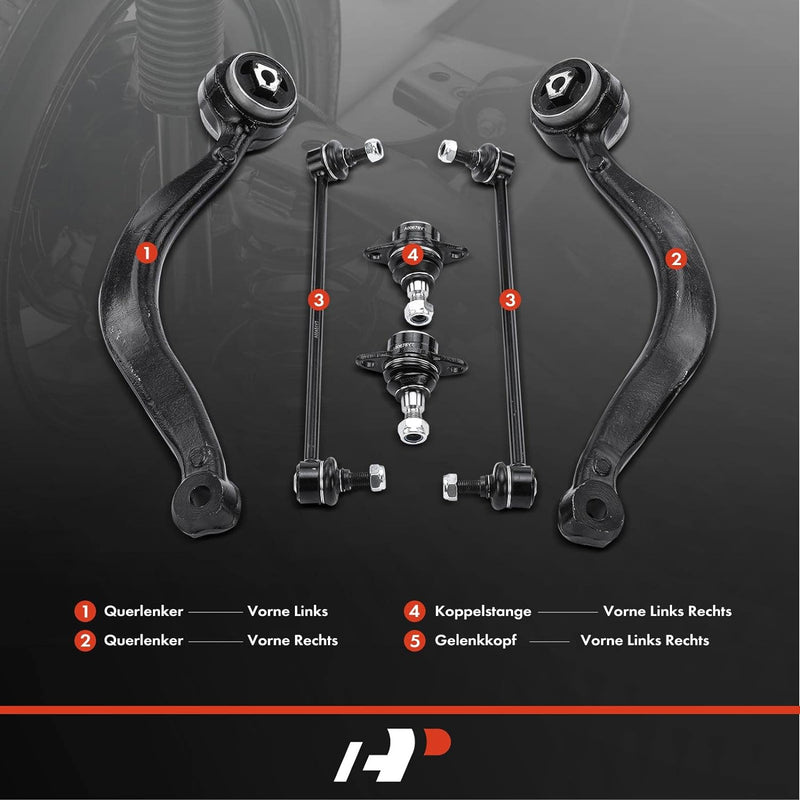 Frankberg 6x Querlenker Satz Koppelstange Vorderachse Links Rechts Kompatibel mit X5 E53 3.0L-4.8L 2