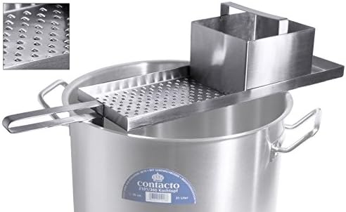 Spätzle-/Knöpflehobel, gross aus Edelstahl 18/10, mit halber/voller 7 mm Lochung, mit Topfhalterung,