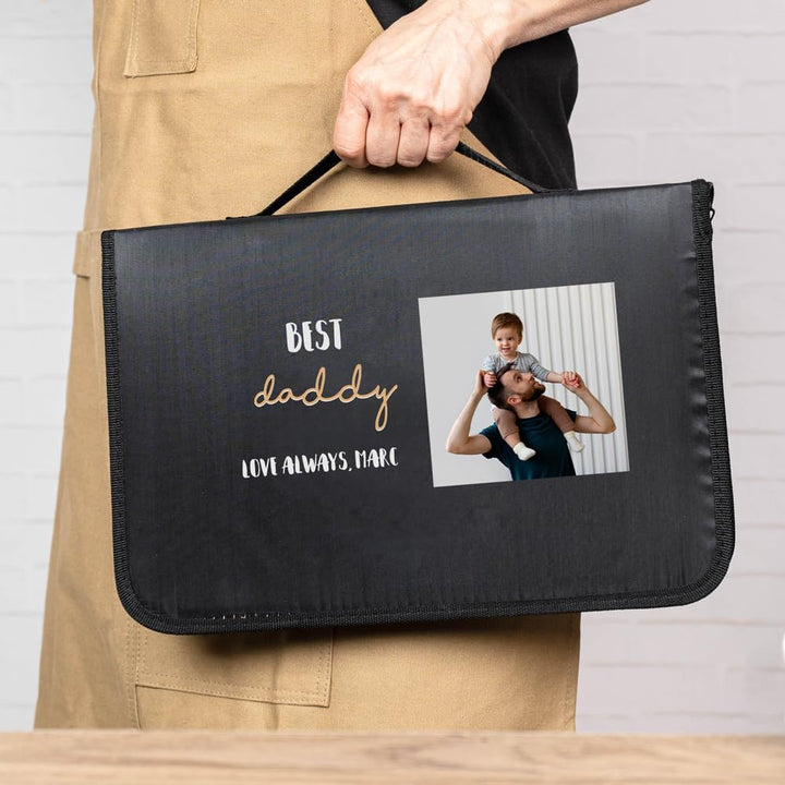 Wanapix | Personalisiertes BBQ-Set | Enthält 6 Ubehörteile (2 Messer, Schärfer, Tranchiermesser,Zang