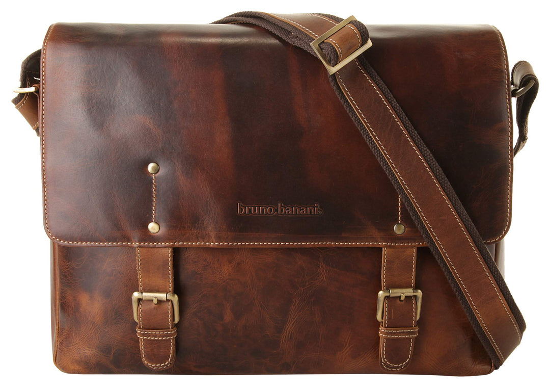 Bruno Banani Umhängetasche Jupiter Cognac echt Leder Herren, Damen - 020250