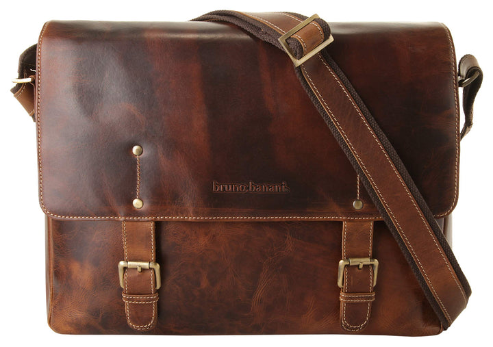 Bruno Banani Umhängetasche Jupiter Cognac echt Leder Herren, Damen - 020250