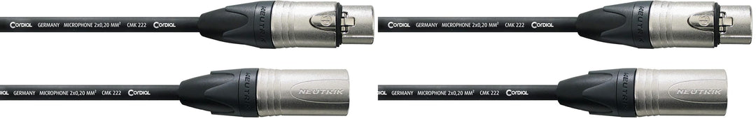 CORDIAL CPM 3 FM Mikrofonkabel 3 m (Packung mit 2), 3 M (Packung mit 2)