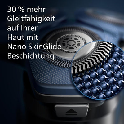 PHILIPS Shaver S7000 – Elektrischer Nass-& Trockenrasierer in Eisblau mit 1 x integrierten ausklappb