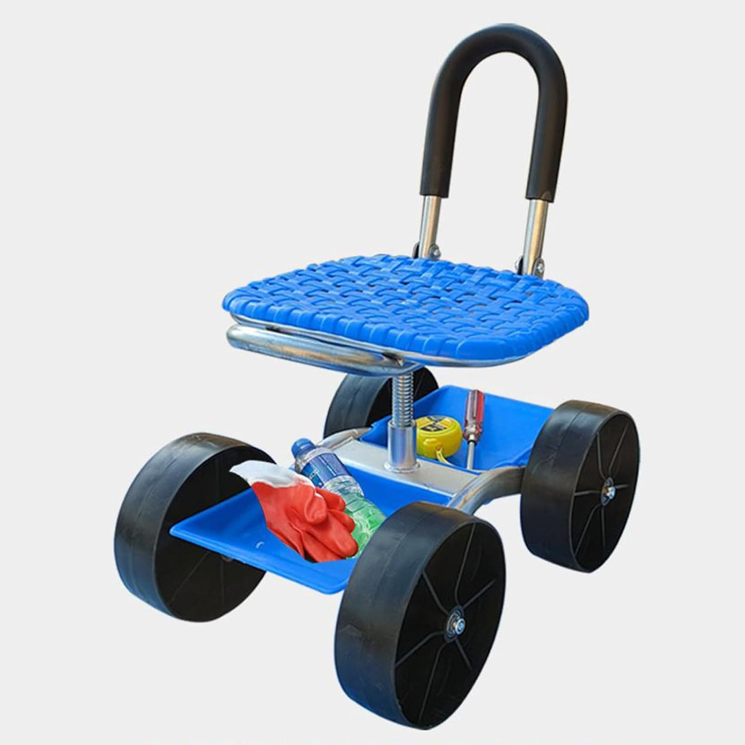 Knowlife Gartenhocker mit Rädern - Rollender Hocker Mit Höhenverstellbarem Drehsitz | Verstellbarer