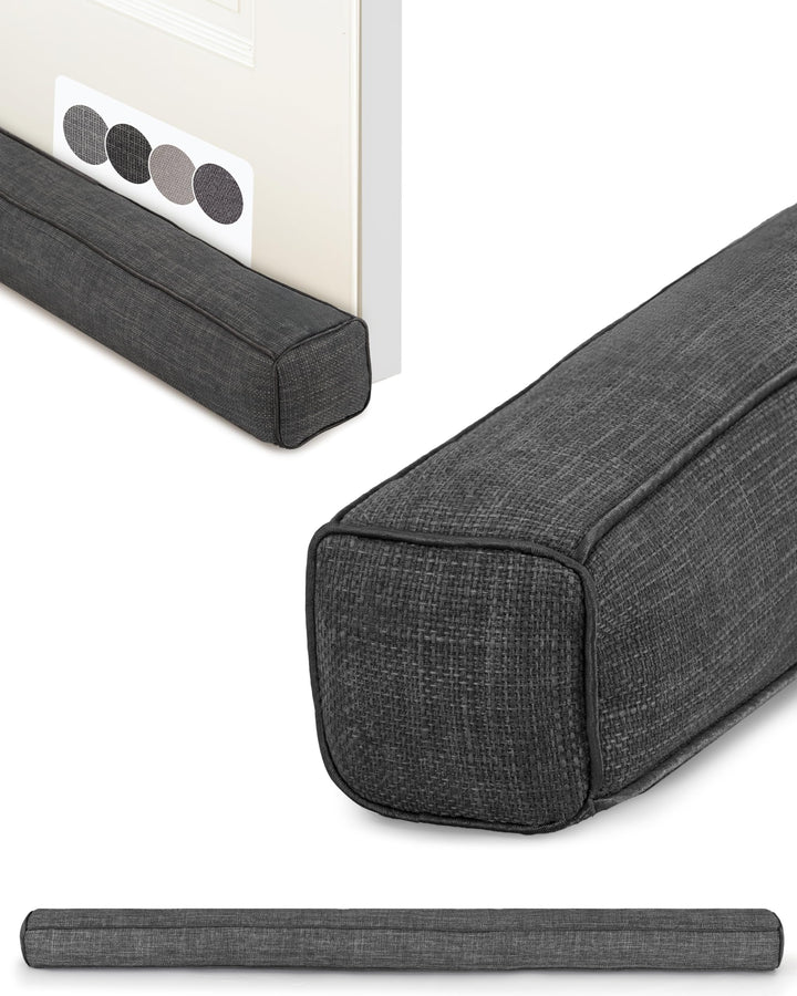 Beautissu Zugluftstopper für Türen 90cm – Wärmeschutz & Kälteschutz Türluftstopper Dunkelgrau – Stof