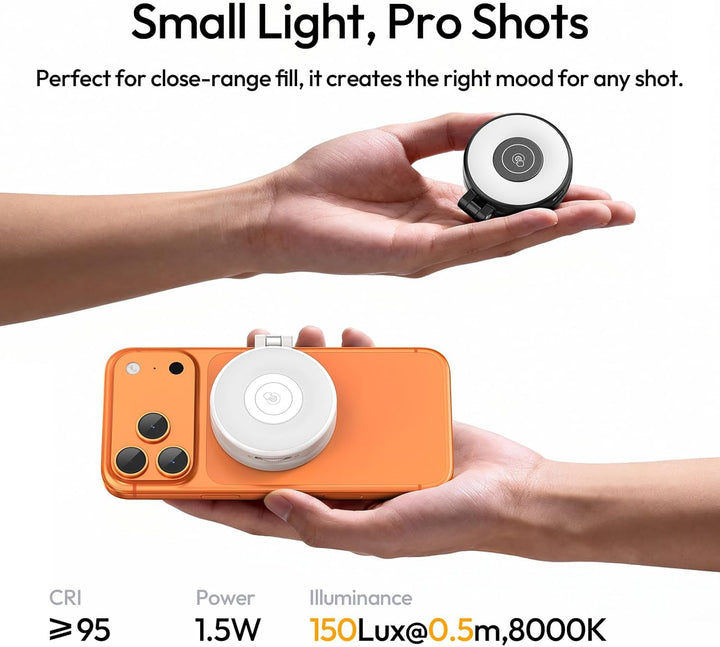 ULANZI LM21 Magnetische Selfie Licht, Selfie Ringlicht für iPhones, Handy Ringlicht mit 3 Farbtemper