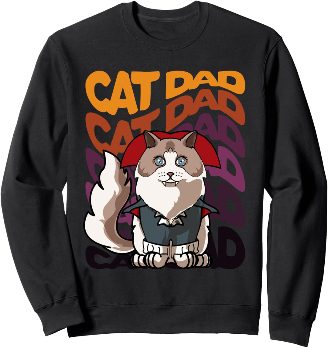 Retro Cat Dad Vintage Halloween Kostüm Ragdoll Katze Sweatshirt