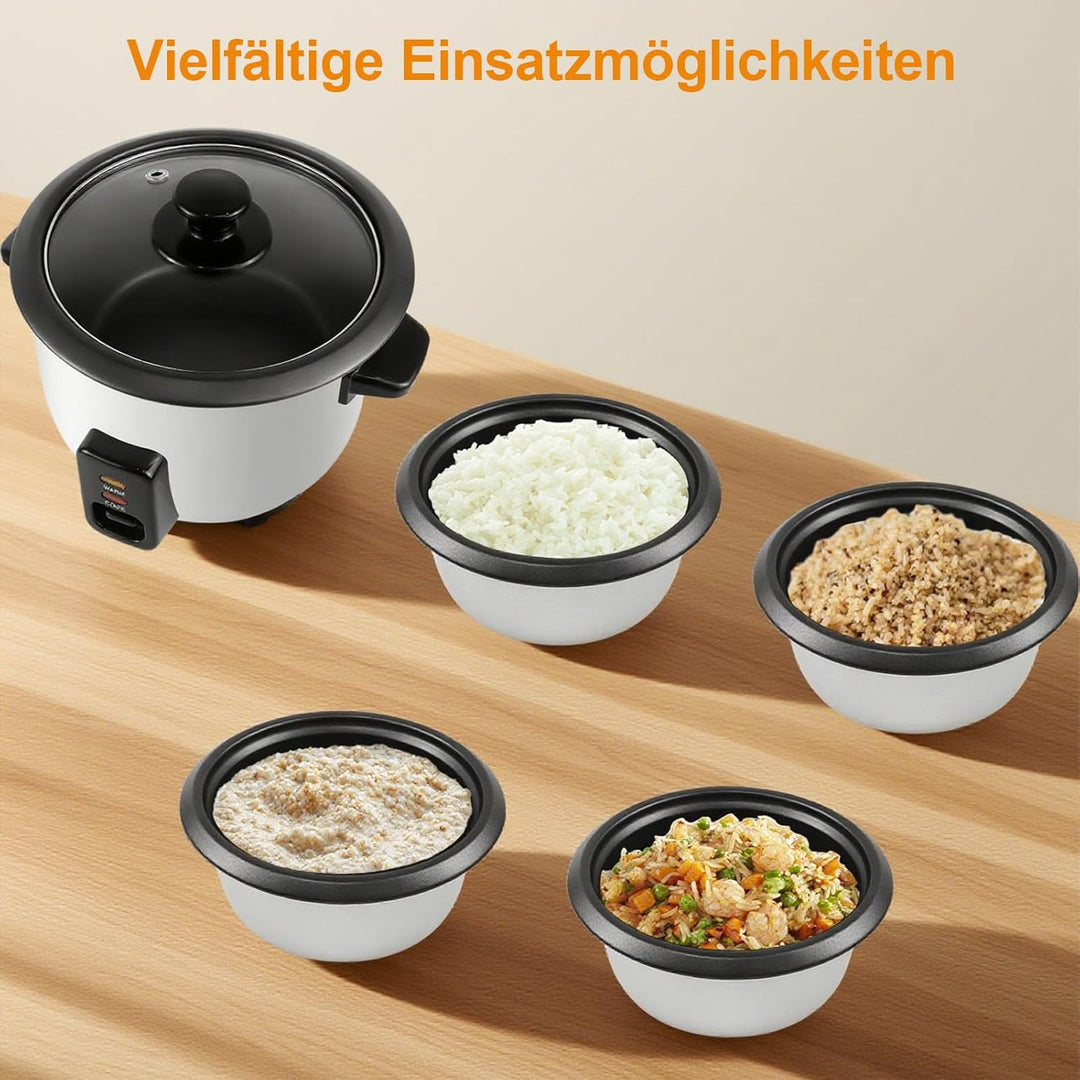 Reiskocher Klein mit Warmhaltefunktion, 0,6 Liter Mini Elektrischer Rice Cooker, Antihaftbeschichtet
