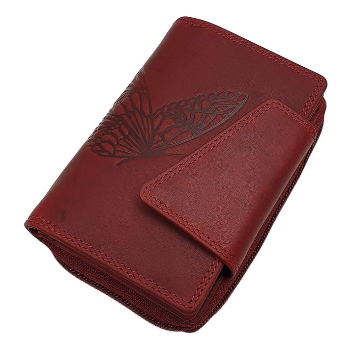 Echt Rindleder Damen Geldbörse / Geldbeutel / Portemonnaie / Geldtasche / Portmonee in Hochformat mi