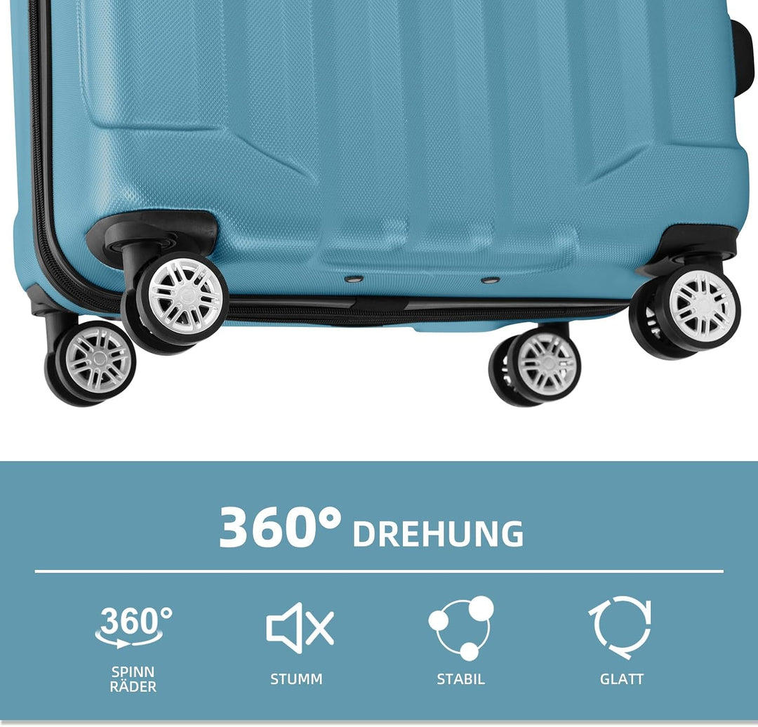 BEIBYE TSA-Schloss 2080 Zwillingsrollen 3 TLG. Reisekofferset Koffer Kofferset Trolley Trolleys Hart