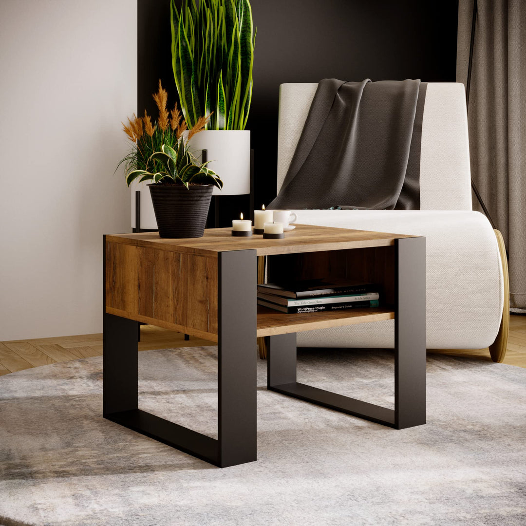 MRBLS Couchtisch – modernes rustikales Design – Wohnzimmer-Tisch Beistelltisch Kaffeetisch Sofatisch