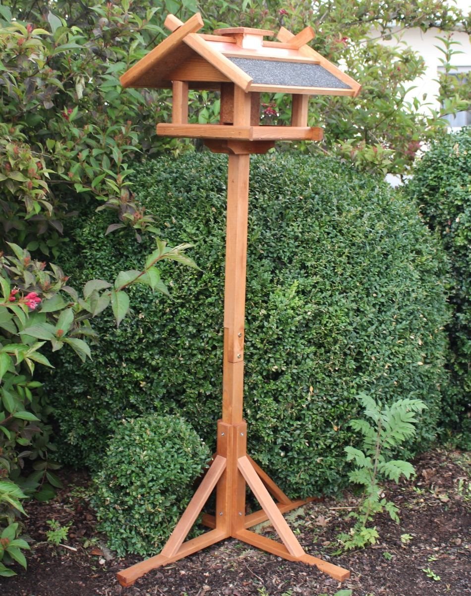 Vogelhaus mit Ständer Kupferdach Futtersilo 155cm