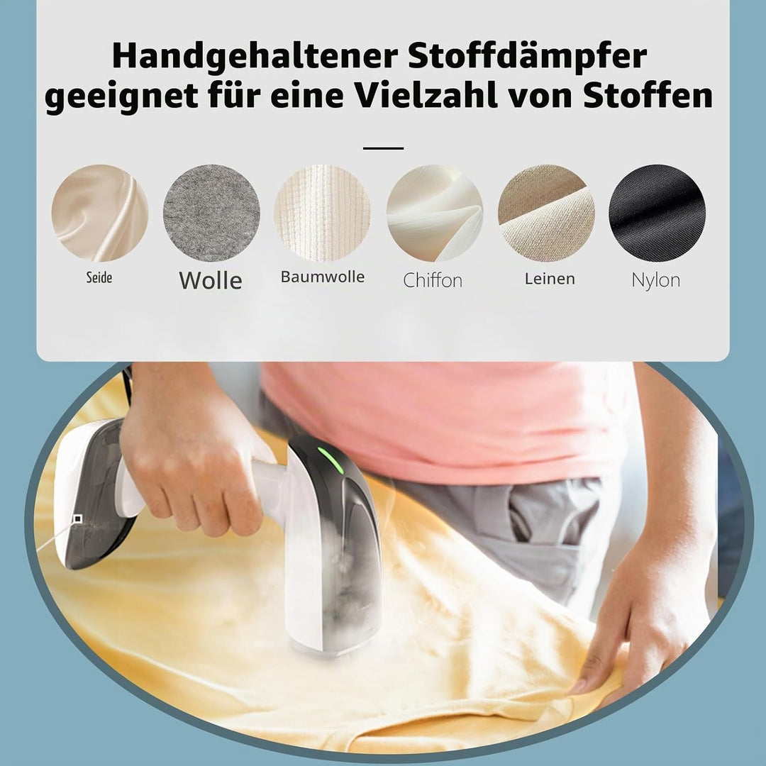 Steamer Dampfglätter - 1800W mit Schneller Keramischer Aufheizplatte, 25G/min Dampf, 2-in-1 Kleidung