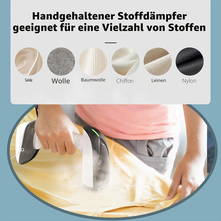 Steamer Dampfglätter - 1800W mit Schneller Keramischer Aufheizplatte, 25G/min Dampf, 2-in-1 Kleidung