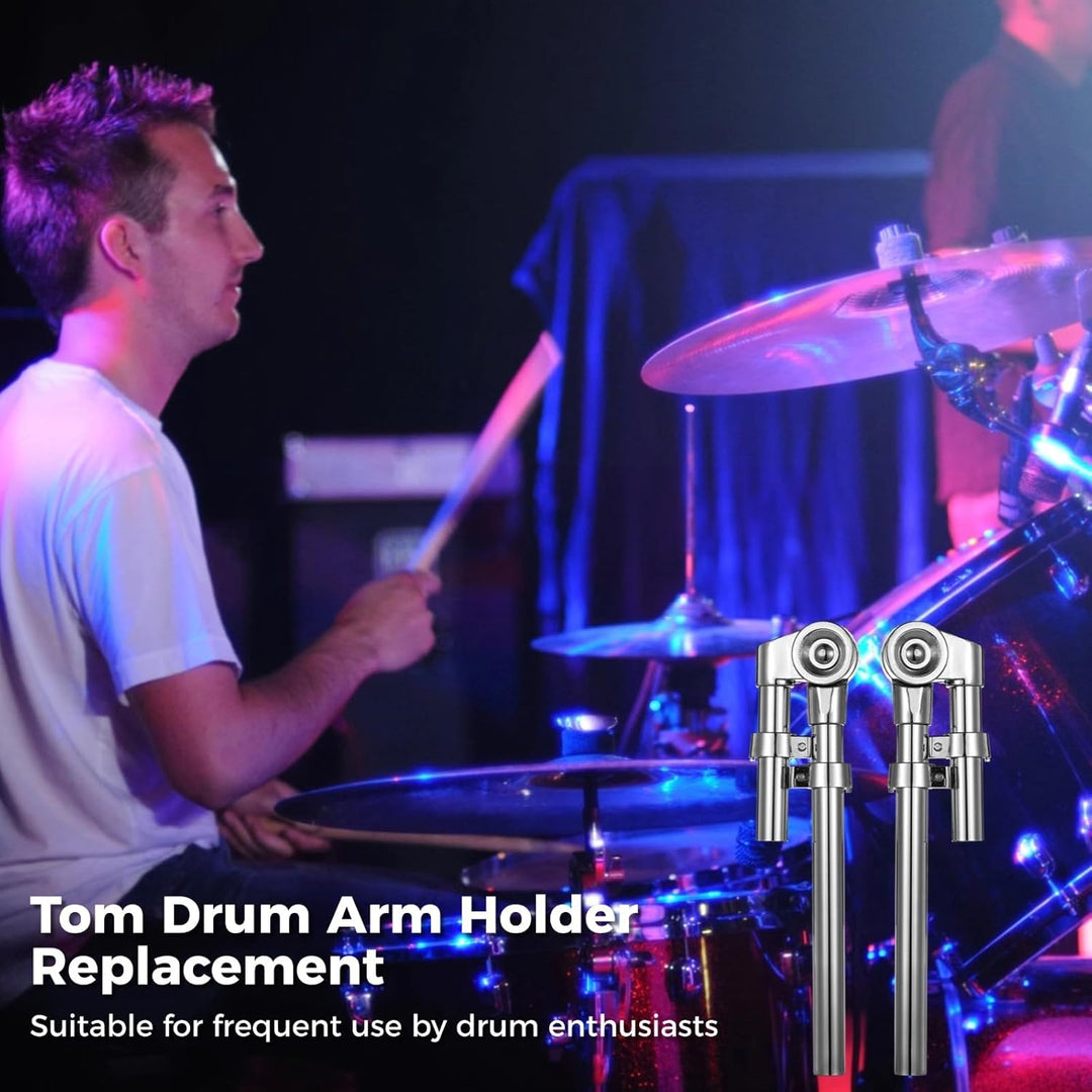 2 PCS Tom Drum Brackets, Tom Mount Holder Arm, Verstellbarer Tom Halter, Stabiler Metall Tom Drum Er