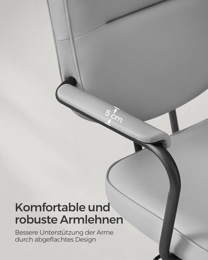 SONGMICS Homeoffice-Stuhl, Schreibtischstuhl, Schminkstuhl, PU, Drehstuhl, ergonomischer Bürostuhl,