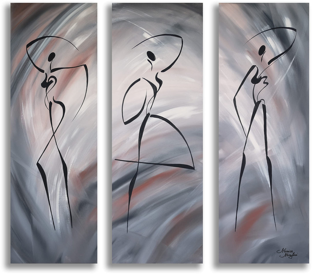 Monica Mirafiori I 100% HANDGEMALT I Gemälde Emotionen und Bewegung I 90x90cm | Gemälde Handgemalt |