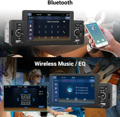 1 Din Bluetooth Android Auto Carplay Autoradio 5 Zoll Touchscreen Radio Freisprecheinrichtung FM-Rad