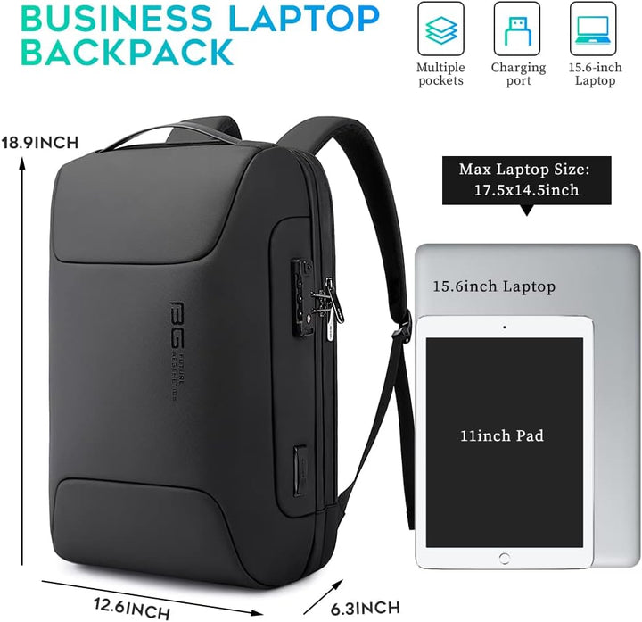 BANGE Anti-Diebstahl-Rucksack mit USB-Ladeanschluss, leichter Business-Rucksack für Damen und Herren