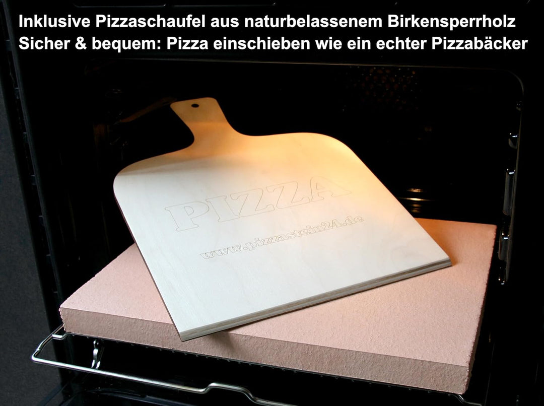 PIZZASTEIN - BROTBACKSTEIN Set, extra dicker lebensmittelechter Schamottestein eckig 40 x 30 x 3 cm