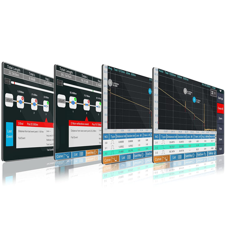 SKYSHL 1310nm/26dB+1550nm/24dB LWL OTDR Tester (Mit OPM+OLS+VFL+Event Map) SM 4,3Zoll Touchscreen Ko