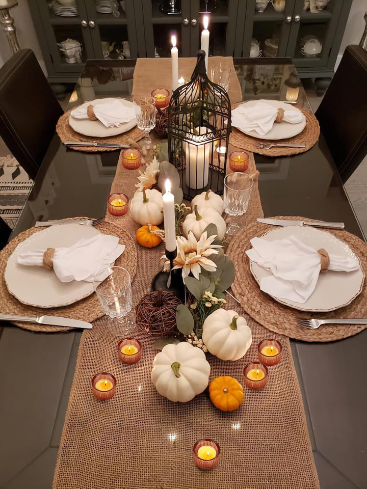 HofferRuffer Teelichthalter, 12 Stück, Glas-Teelichthalter für Abendessen, Hochzeit, Party, Weihnach