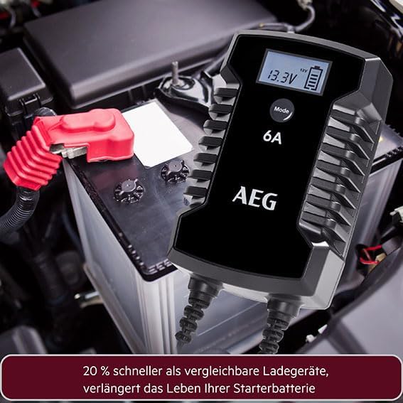 AEG Automotive 10617 Mikroprozessor-Ladegerät für Auto Batterie LD 6.0, 6 Ampere für 6/12 V, 7-HF La