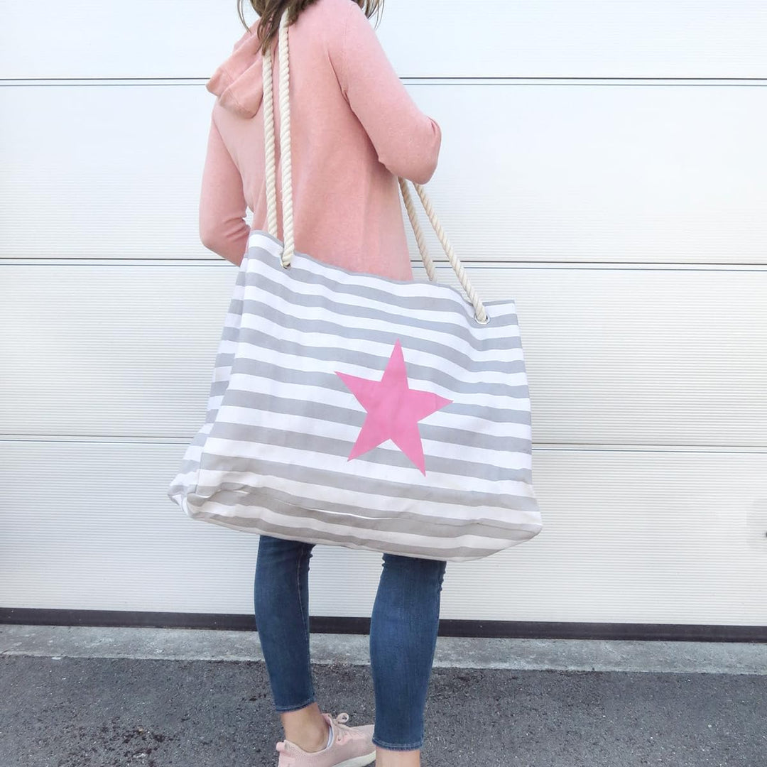 Sonia Originelli XXL Familienshopper Strandtasche Weekender maritim gestreift mit Anker Aufdruck Far