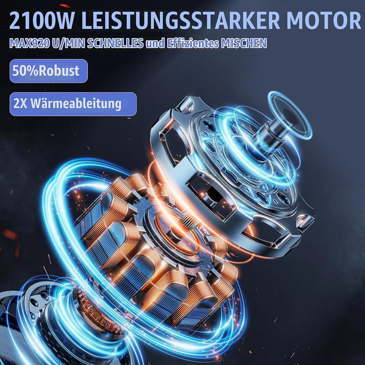 IMAYCC 2100W Rührwerk Mörtelrührer Elektrischer Beton Mischer Mörtelmischer M14 6 Geschwindigkeits R