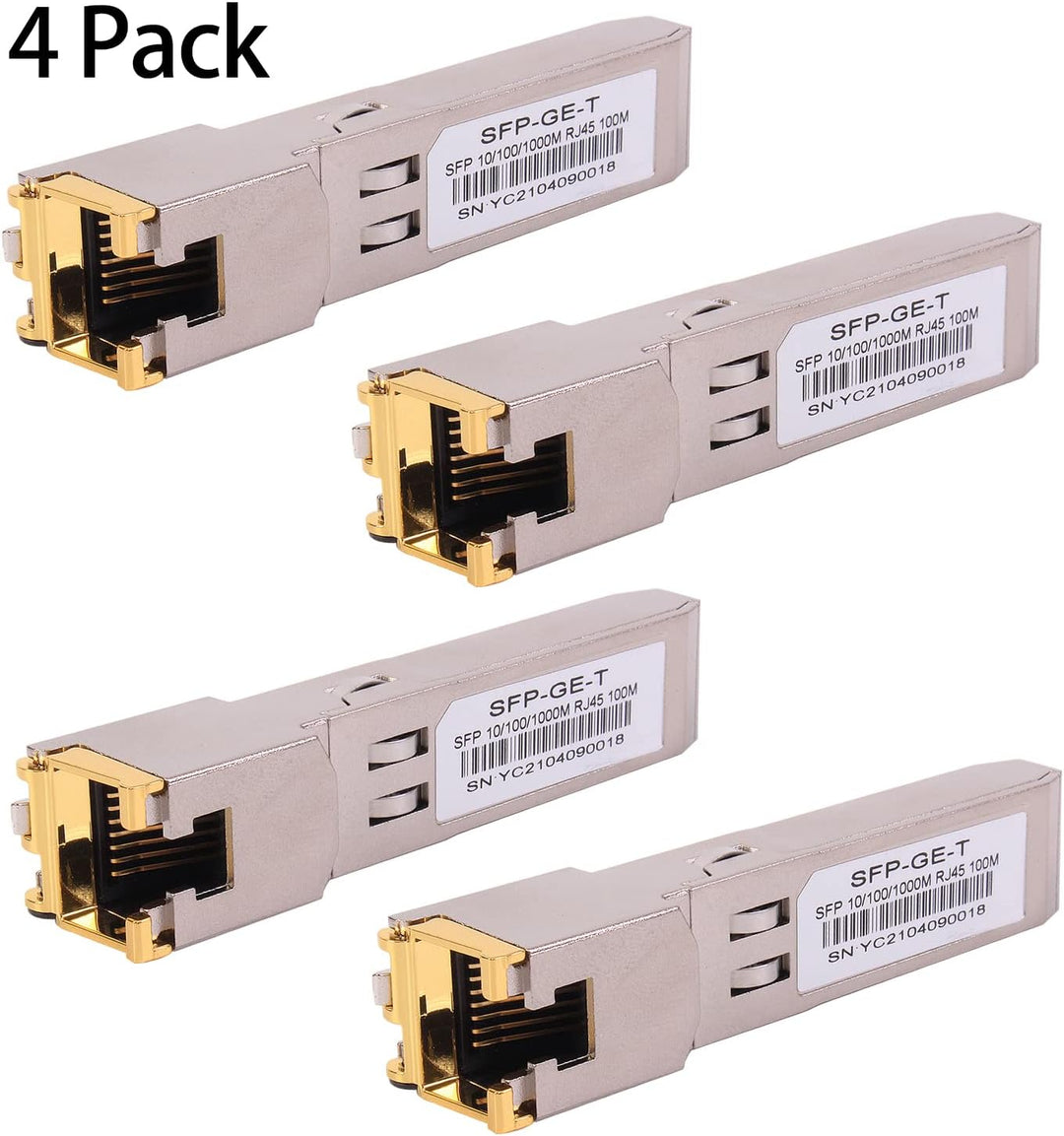 4PCS 1000BASE-T Gigabit SFP auf RJ45 Kupfer Ethernet Modular Transceiver für Cisco,Meraki,Ubiquiti,D