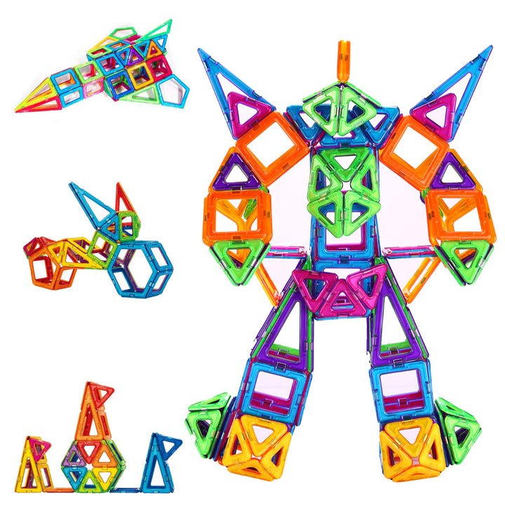 CONDIS Magnetische Bausteine 114 Teile, Magnetspielzeug Magnetbausteine Magnet Spielzeug Magnetspiel