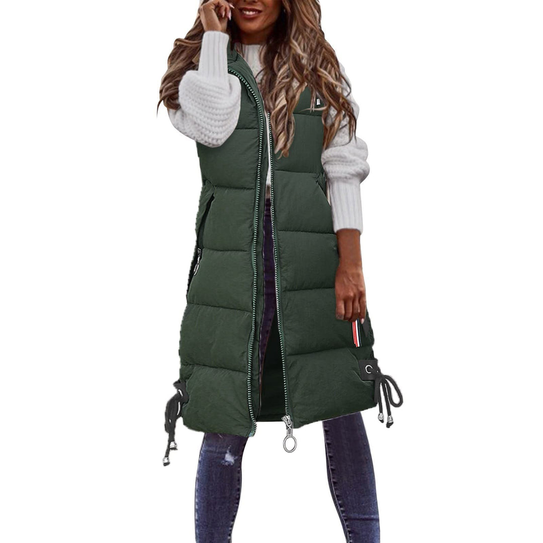 Chanpning Weste Damen Lang Winter Plus Size Long-Steppweste Lässige Pufferjacke Oversize Steppweste