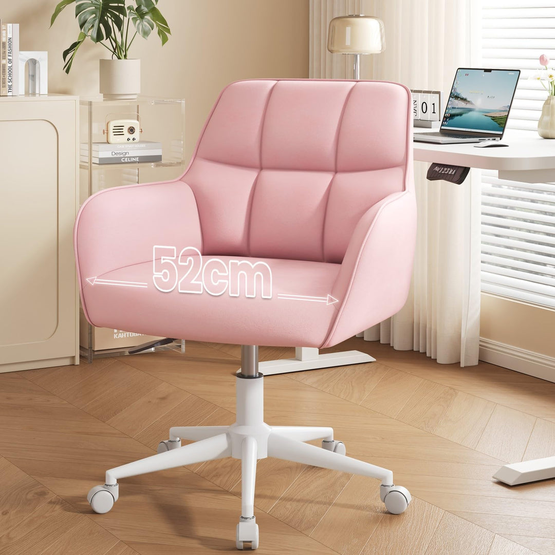 YOUDENOVA Schreibtischstuhl, Drehstuhl mit Rollen, Schminkstuhl Höhenverstellbar, Homeoffice Stuhl,