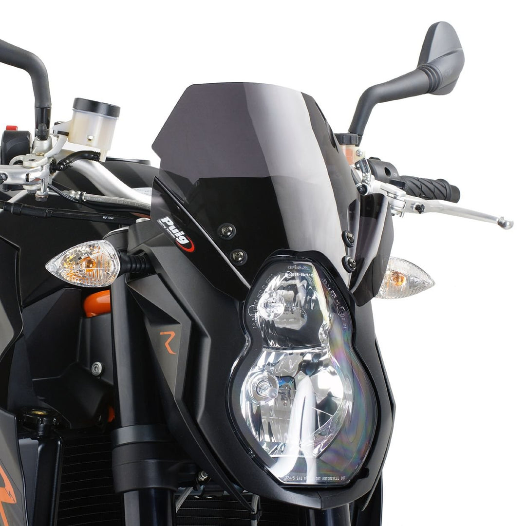 Puig 4942F Windschutzscheibe Cockpitverkleidung für KTM 990 SuperDuke/R 2007-2013, Dunkel getönt, Me