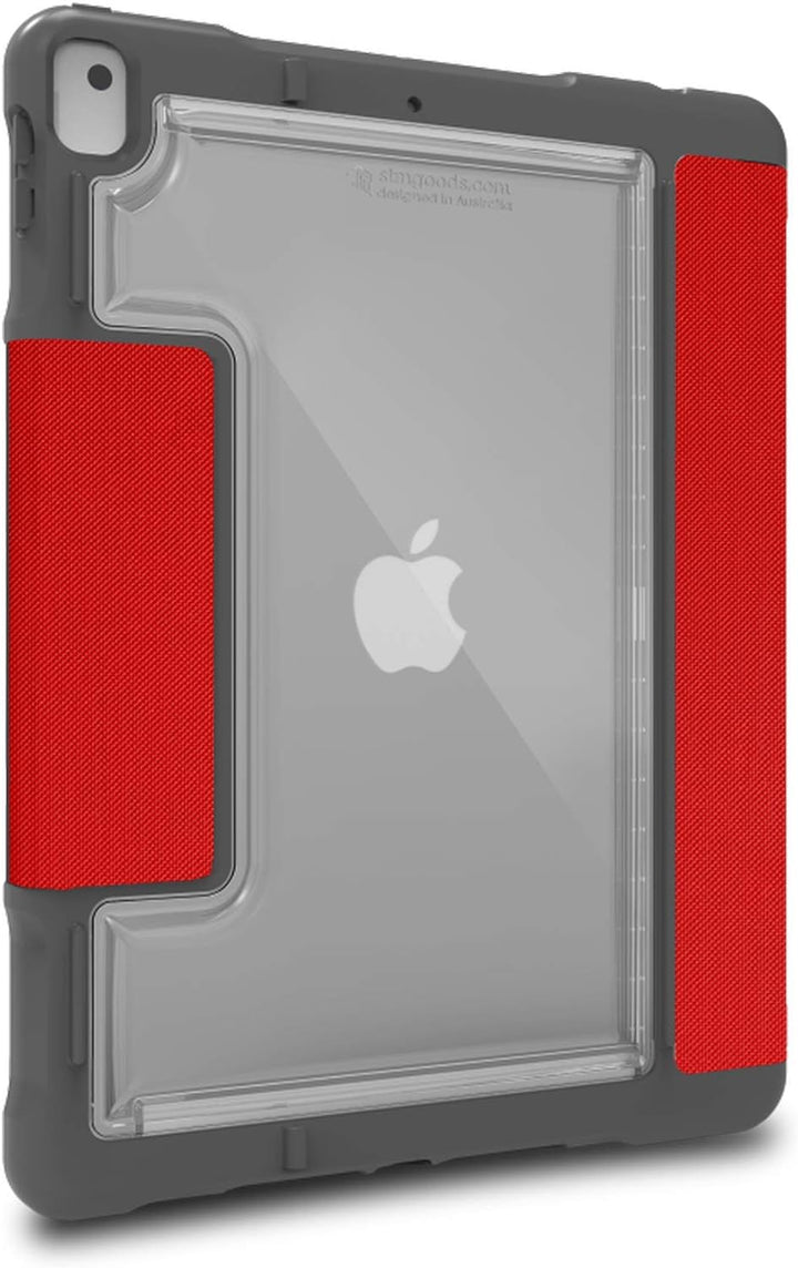 STM Bags Dux Plus DUO Case für Apple iPad 10,2" (2019 &amp; 2020) - rot/transparent [Militär Standard I