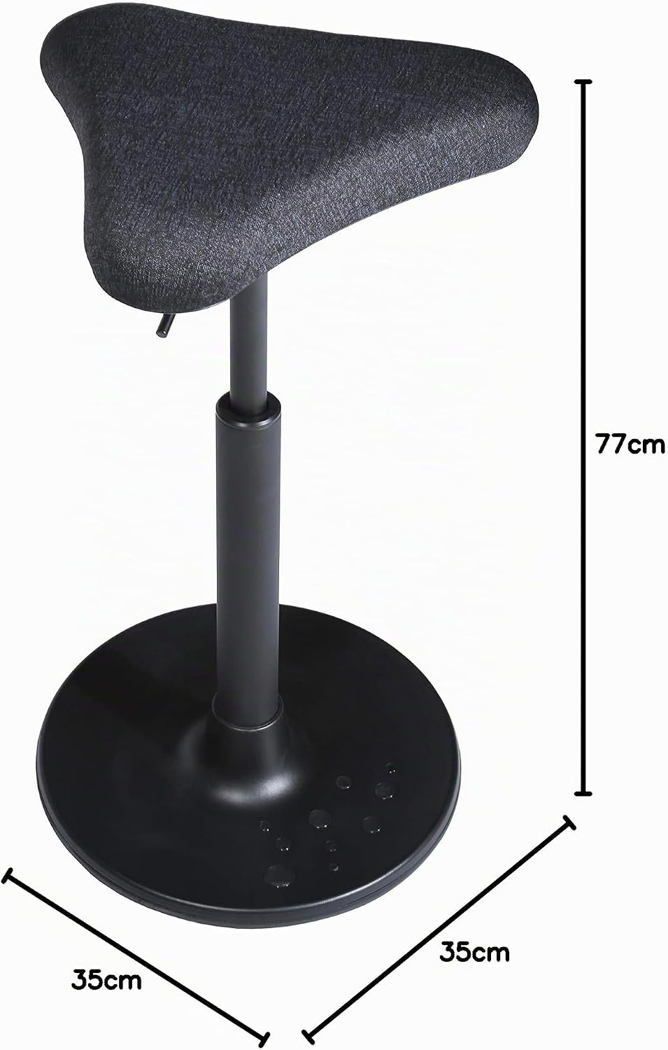 Topstar Sitness H1, Arbeitshocker, Stehhilfe, Drehhocker, höhenverstellbar, Stoffbezug Polyester, sc