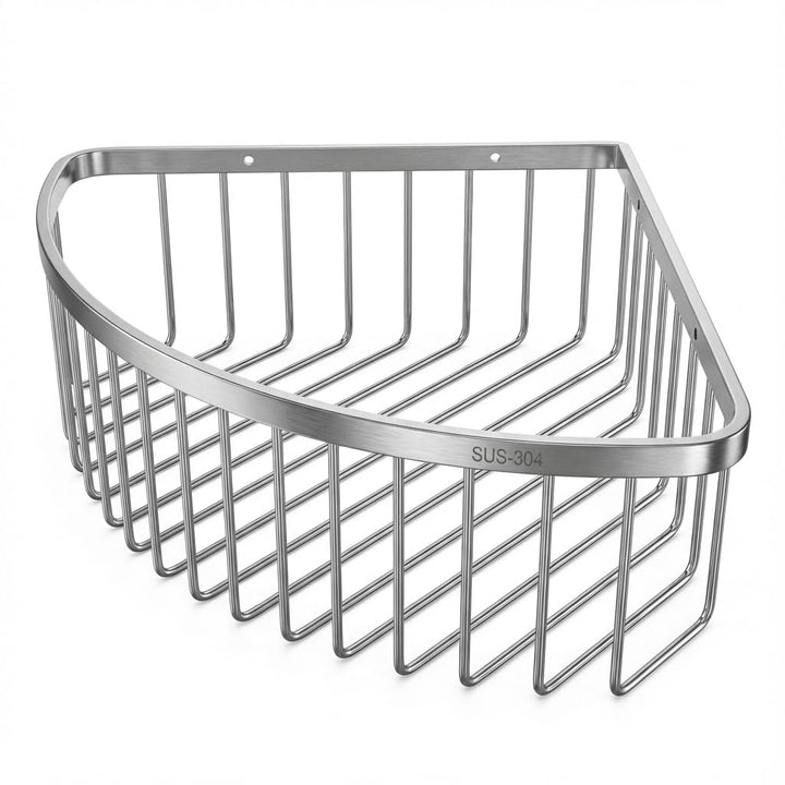 QWORK® Duschablage Ecke, Duschregal Edelstahl 304, 22,5 x 22,5 x 8,5 cm Eckregal Dusche, für Bad Küc