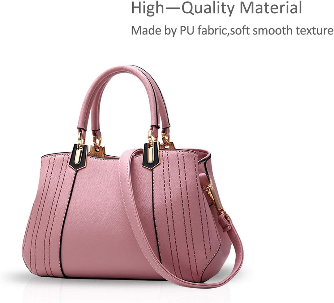 NICOLE&DORIS Frau Dame Handtaschen Schultertasche Taschen Shopper Umhängetasche PU Hellrosa B, Hellr
