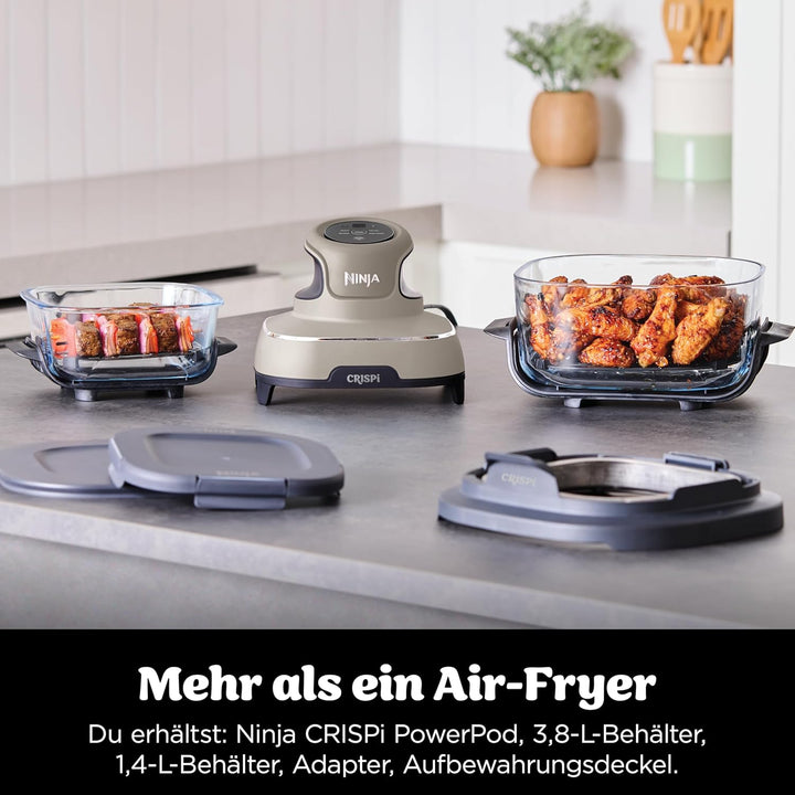Ninja CRISPi tragbare Air fryer Heissluftfritteuse, 3,8 l, 4-in-1: Heissluftfrittieren, Braten, Warm